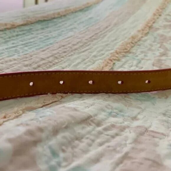 READ DESCR Louis Vuitton Red Monogram Belt w/ Dust Bag Size 36 USED WORN OUT! - Picture 8 of 11